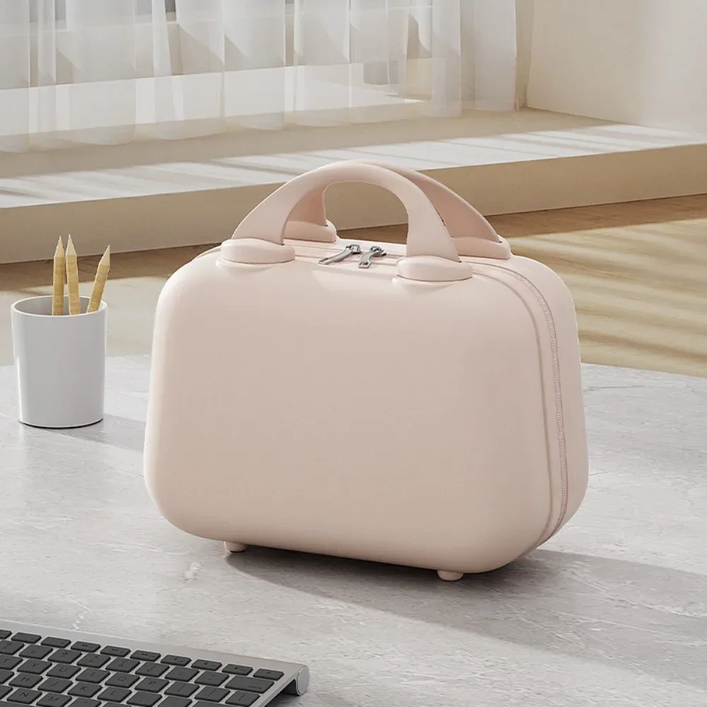 organisateur voyage plastique bleu pastel rectangulaire poignées latérales roues coins grande capacité durable compression sac chaussures pochette housse vêtements