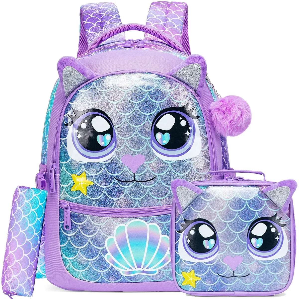 sac à dos scolaire mignon pour filles, sac à bandoulière pour enfants avec boîte à lunch isotherme, sac à dos décontracté pour étudiants, cadeau de rentrée scolaire