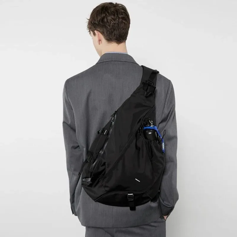 sac de poitrine pour hommes de grande capacité, sac à bandoulière unisexe de voyage hip hop décontracté, sac à bandoulière de rangement en nylon de haute qualité, livraison gratuite