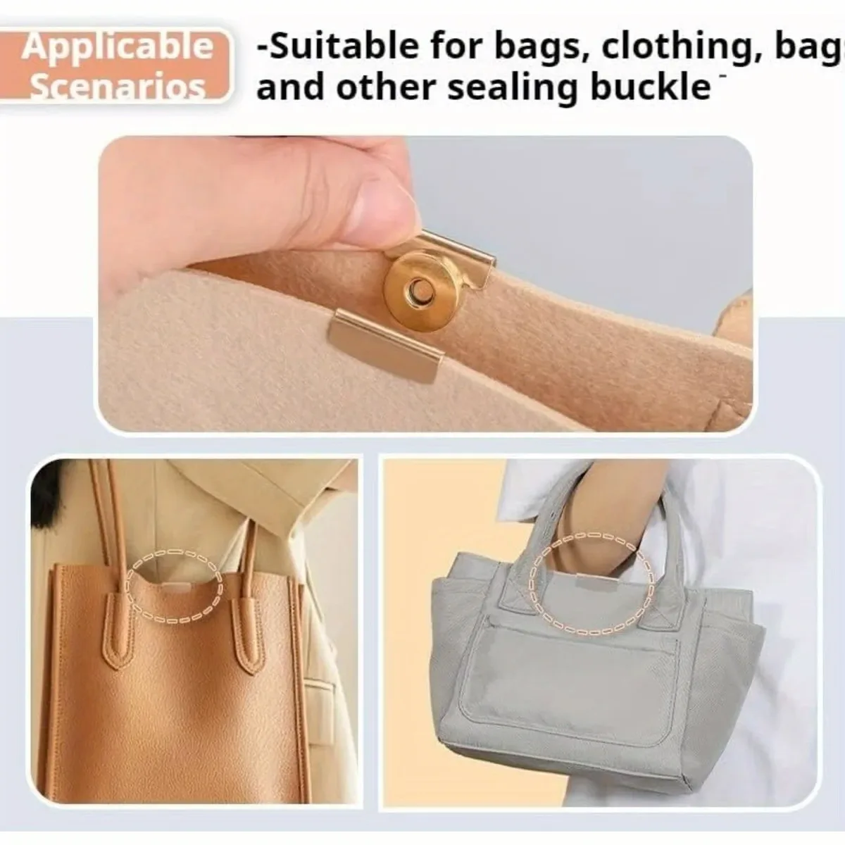 fermoir magnétique métal rose argent doré marron sacs vêtements bricolage anse pression puissant couture set cinq paires