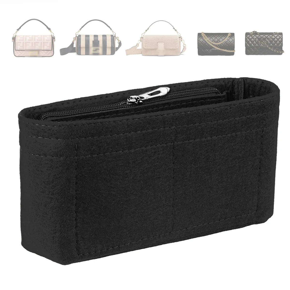 sac à main en feutre tendance, organisateur de maquillage, doublure parfaite pour les sacs à main de marque pour femmes, sacs à cosmétiques, accessoires de sac