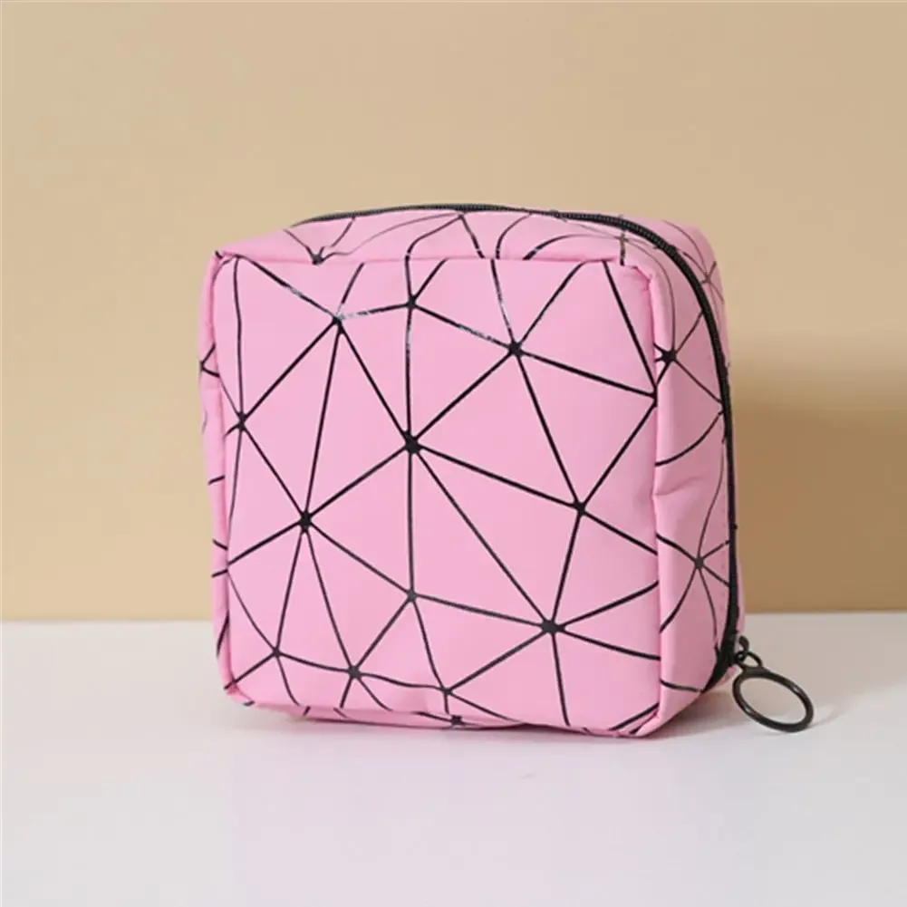 sac de rangement multifonction pour serviettes hygiéniques, motif losange, sacs de maquillage, support de poudres