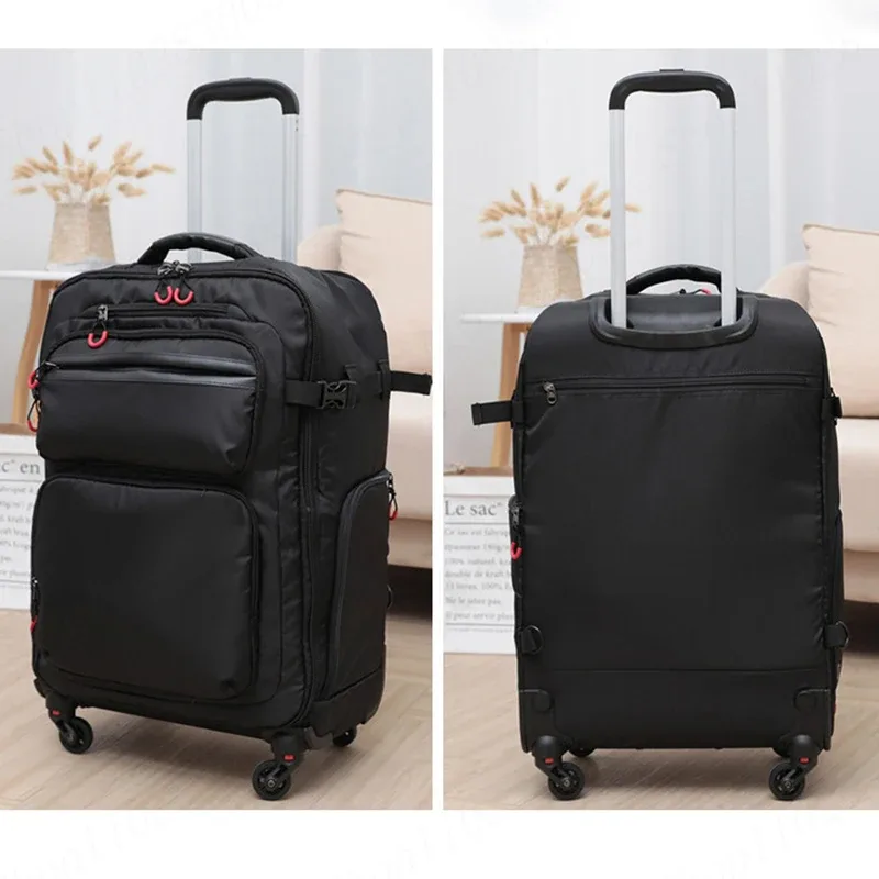 sac à dos à roulettes oxford trolley pour homme, valise noire, cabine à bagages légère, sacs à dos pour homme, sacs de voyage étanches, 18 po, 20 po, 24 po