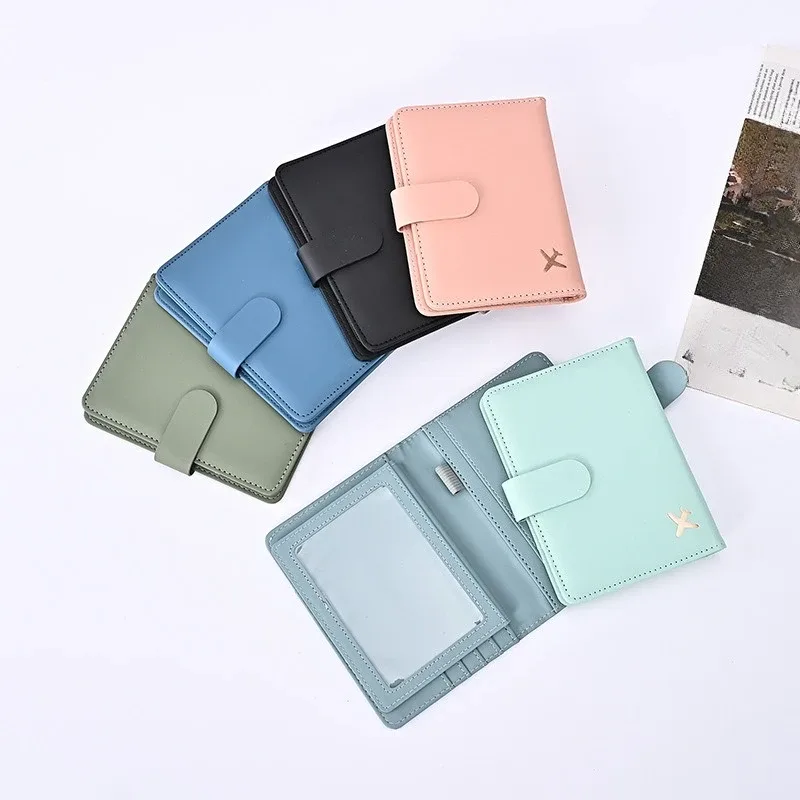 étui porte-passeport en cuir étanche avec porte-cartes de crédit, housse de voyage mignonne pour femme/homme avec fermoir