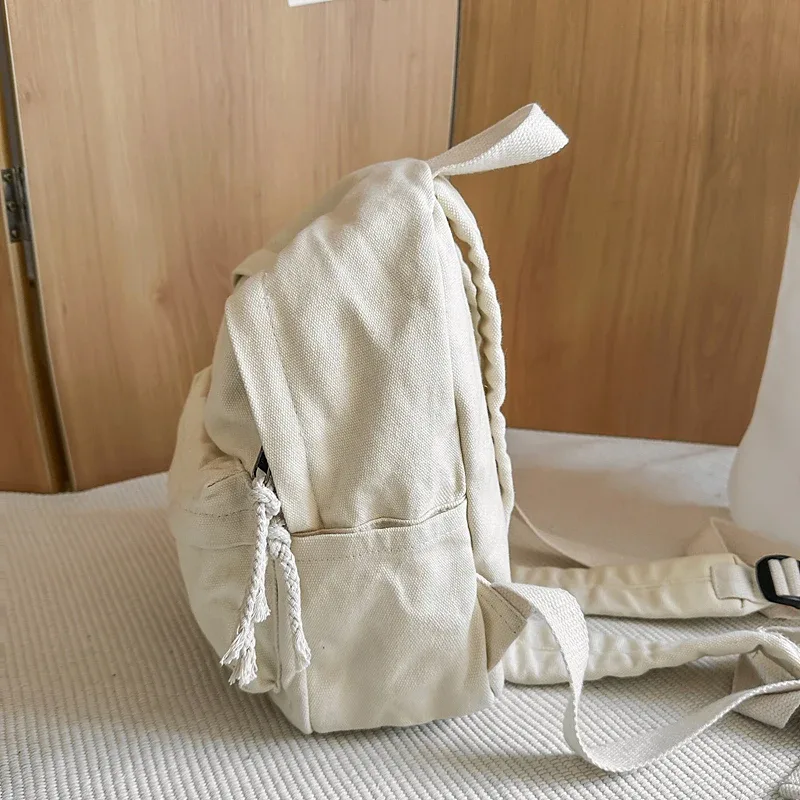 petits sacs à dos 100% coton pour femmes, sacs de loisirs ou de voyage en toile solide, sacs d'école mignons en tissu pour enfants, sacs à bandoulière vert
