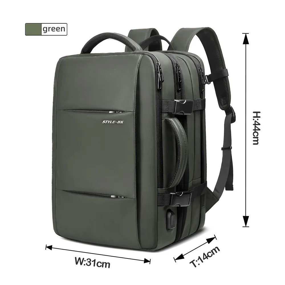 heroic knight – sac à dos de voyage extensible pour hommes, sac à dos de travail de grande capacité pour ordinateur portable 15.6, étanche, cartable d'université décontracté