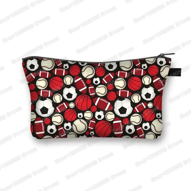 trousse à cosmétiques pour football, baseball, basket-ball, trousse de toilette de loisirs, trousse de maquillage pour femmes, petite pochette pour rouge à lèvres, sacs à cosmétiques