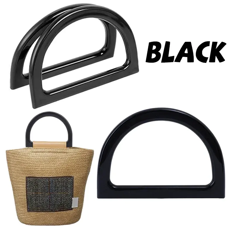 lot de 10 poignées de sac en forme de d en résine pour diy, poignées de remplacement pour sacs à main, sacs fourre-tout, accessoires de sac en gros