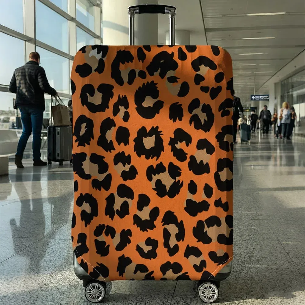 housse de valise beige à imprimé léopard, convient aux bagages de 18 à 32 pouces, protège-poignée de valise, accessoires de voyage