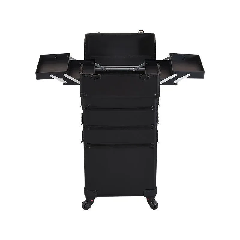 Valise de maquillage professionnelle à 2/3/4 niveaux, trolley portable pour cosmétiques, boîte de rangement pour ongles, tatouages, broderies et outils de beauté.