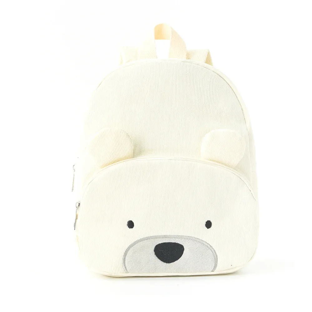 sac à dos en velours côtelé personnalisé avec nom, broderie, sac à dos de loisirs pour étudiants, grande capacité, mignon sac à dos ours en peluche pour la rentrée scolaire