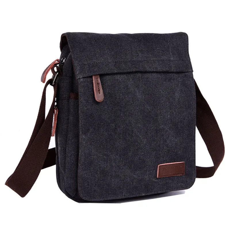 sac à bandoulière décontracté pour homme, sac messager vintage en toile unie, sacoche tendance pour téléphone portable, sacoche bandoulière pour homme