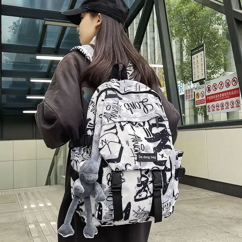 mode graffiti femmes sac à dos léger filles école sac à dos hommes et femmes voyage sacs à dos sac d'école pour garçon fille