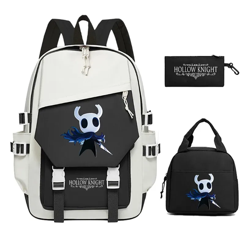 ensemble de 3 sacs à dos pour enfants, sacs d'école imprimés hollow knight, sacs à dos de grande capacité pour adolescents garçons, sac à dos décontracté pour ordinateur portable