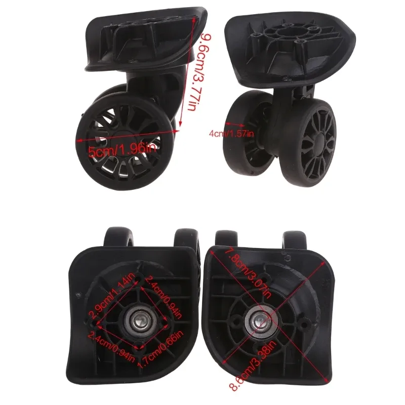 roues remplacement plastique noires valises pivotantes 360 degrés accessoires voyage pièces rechange universelles bagages