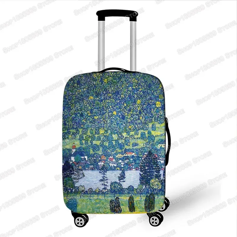 gustability-juste de valise de voyage pour femme, peinture à l'huile klimt, van gogh, nuit étoilée, housses avec housse anti-poussière élastique