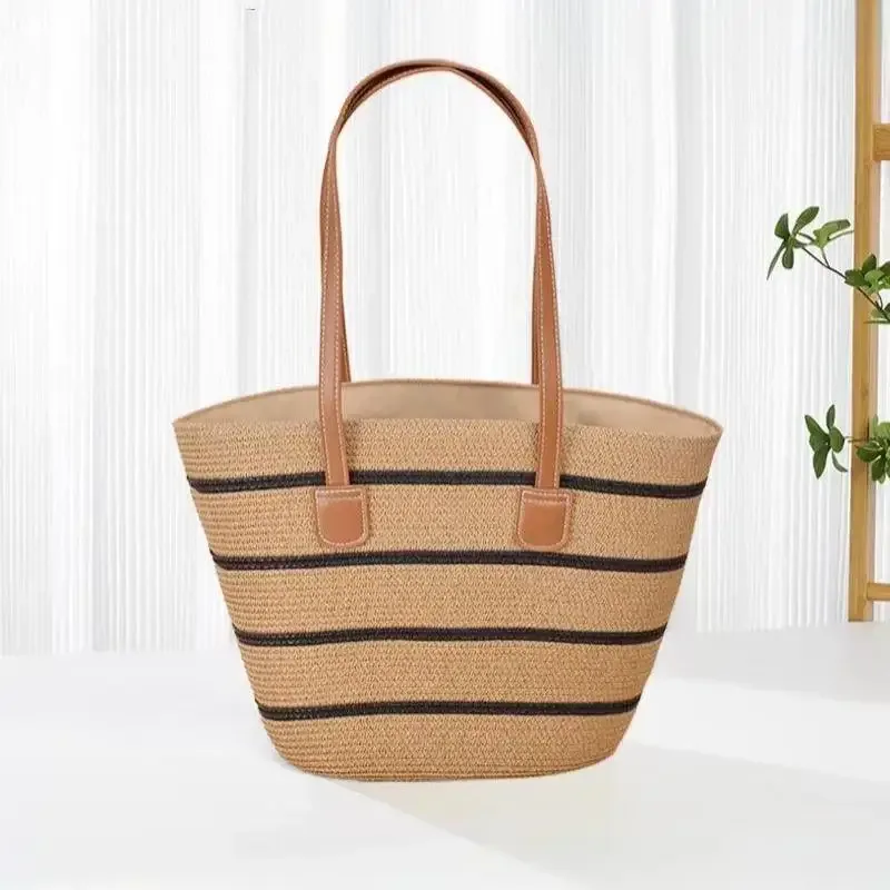 sac à bandoulière en paille inswind pour femmes, grande capacité, pour la plage, les voyages, les vacances, l'usage quotidien, le shopping, les trajets domicile-travail et les courts séjours