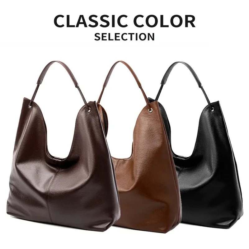 sac à main en cuir véritable pour femme, sac sous les bras, grande capacité, mode unique, lancé, dames, filles, nouveau