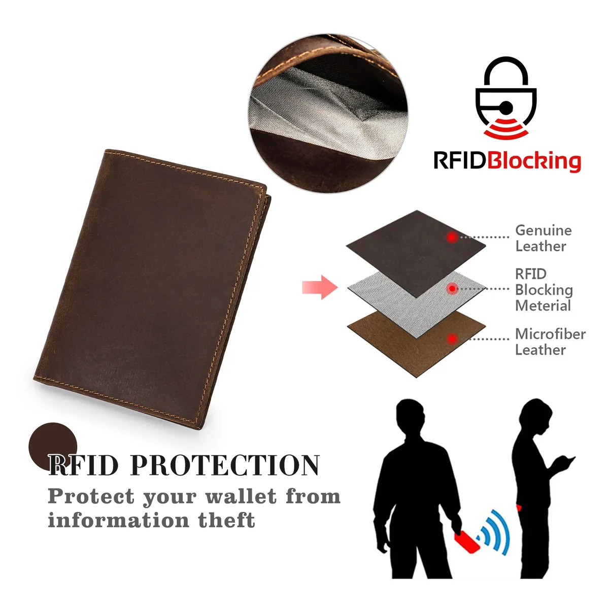 couverture de passeport en cuir rétro, blocage rfid pour cartes, portefeuille de passeport de voyage, étui organisateur de documents avec 1 porte-stylo pour hommes et femmes