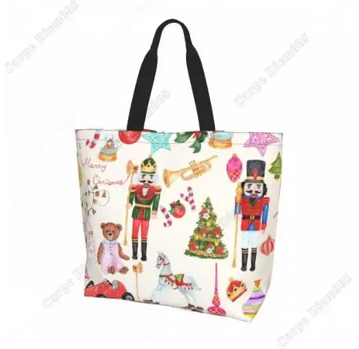 sac fourre-tout réutilisable pour femme, sac à main casse-noisette, sac à provisions, cadeau de travail, arbre de noël, marine, initié
