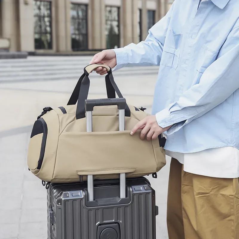 sac de sport triple avec logo, sac à dos double, sac à bandoulière, sac à main, image personnalisée, grande capacité, sac de voyage pour hommes et femmes