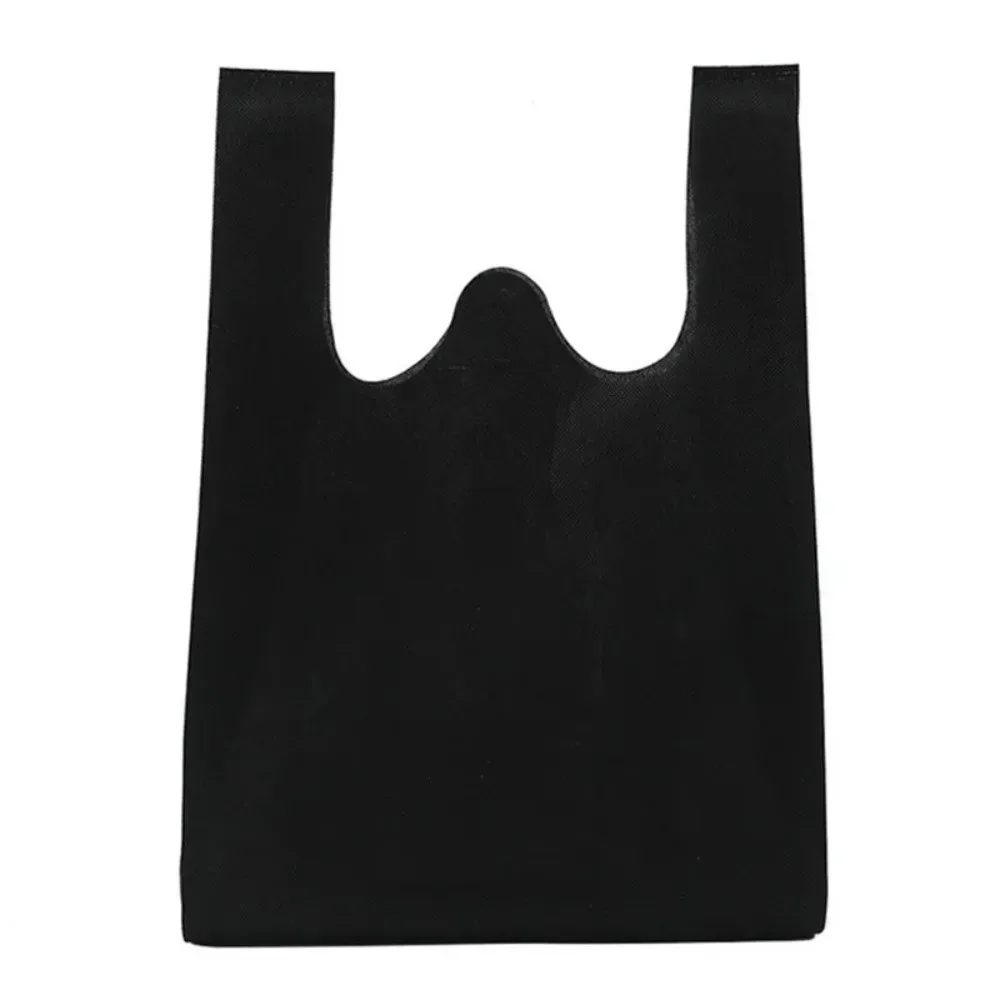 sac de courses non tissé de couleur unie, grande capacité, sac à main épais et écologique, sac fourre-tout portable et pratique, réutilisable, 50 pièces