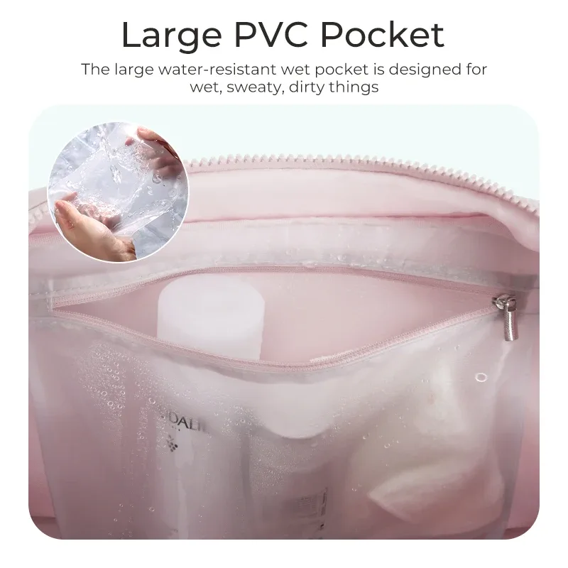 sac voyage polyester noir rose bandoulière poignée supérieure poches latérales grande capacité usage voyage sport loisirs