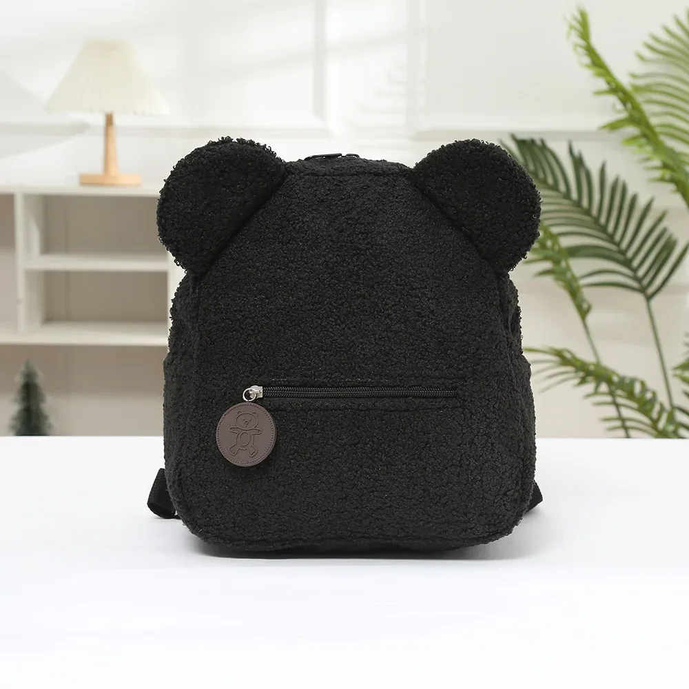 sac à dos en peluche ours personnalisé fait main avec nom, sac de marche, sac de campus, sac à bandoulière brodé pour enfants automne-hiver