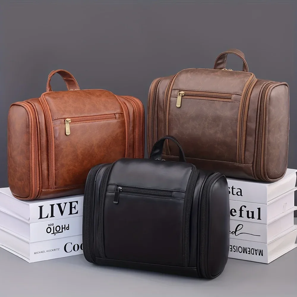 trousse de toilette de voyage unisexe grande capacité avec crochet, sac de rangement multi-compartiments, idéal pour les sorties quotidiennes, cadeau parfait pour hommes et femmes