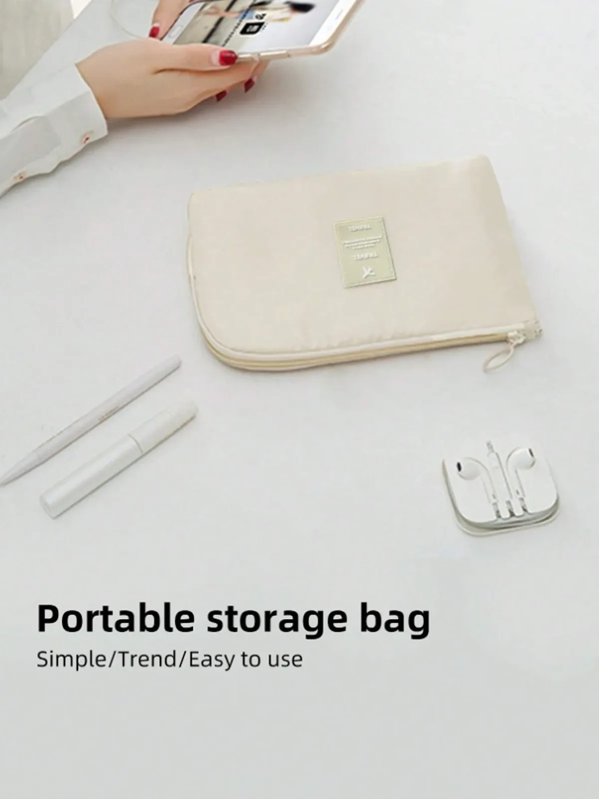 nouveau sac à cosmétiques simple, sac de rangement de câbles de données multifonctions portables, appareils numériques mobiles de voyage, organisateur d'écouteurs de ligne usb