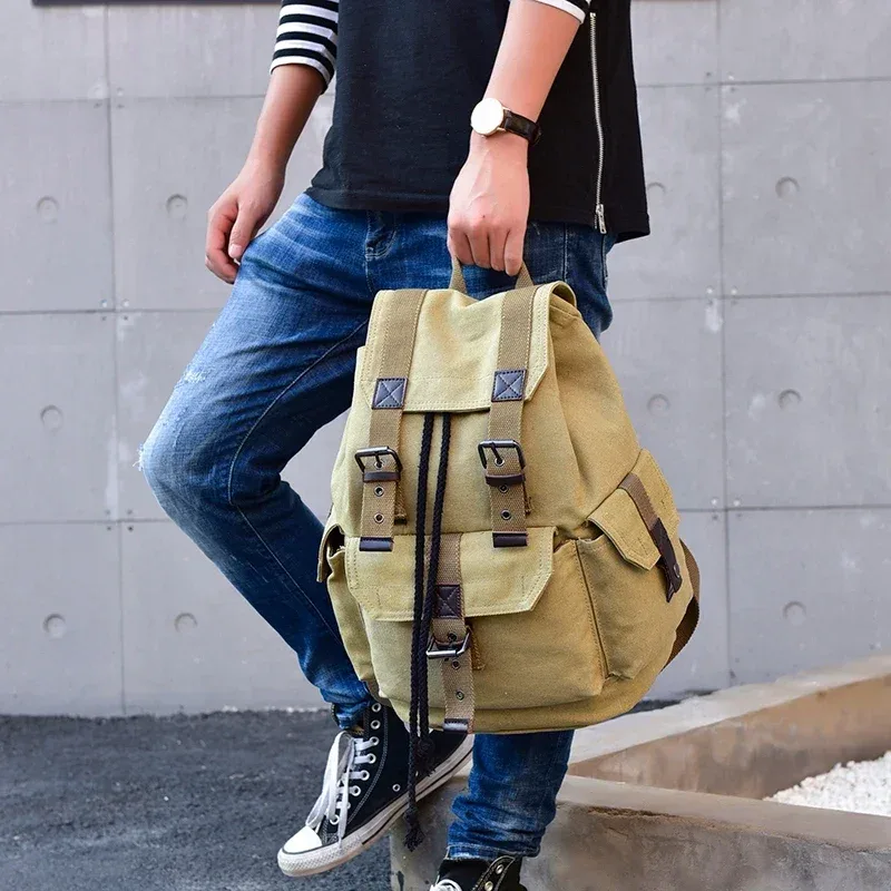sac à dos en toile pour hommes, grands sacs à dos pour hommes, sac de voyage décontracté pour garçons, sacs d'école de haute qualité, nouveau, 2024