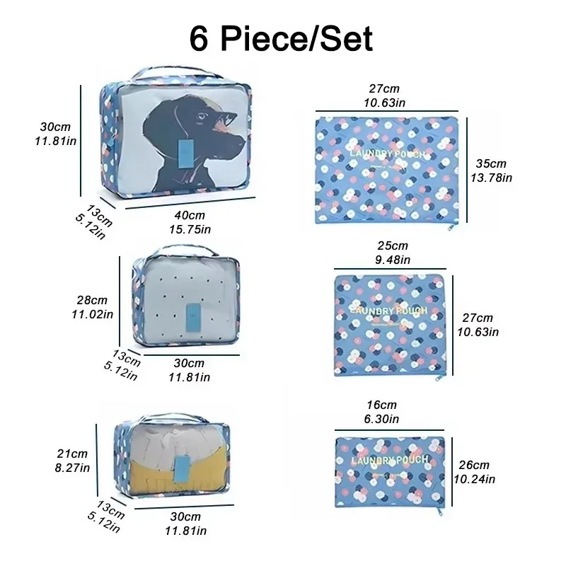 organisateur voyage sac rangement nylon translucide gris rose bleu grande capacité tri chaussures vêtements transport
