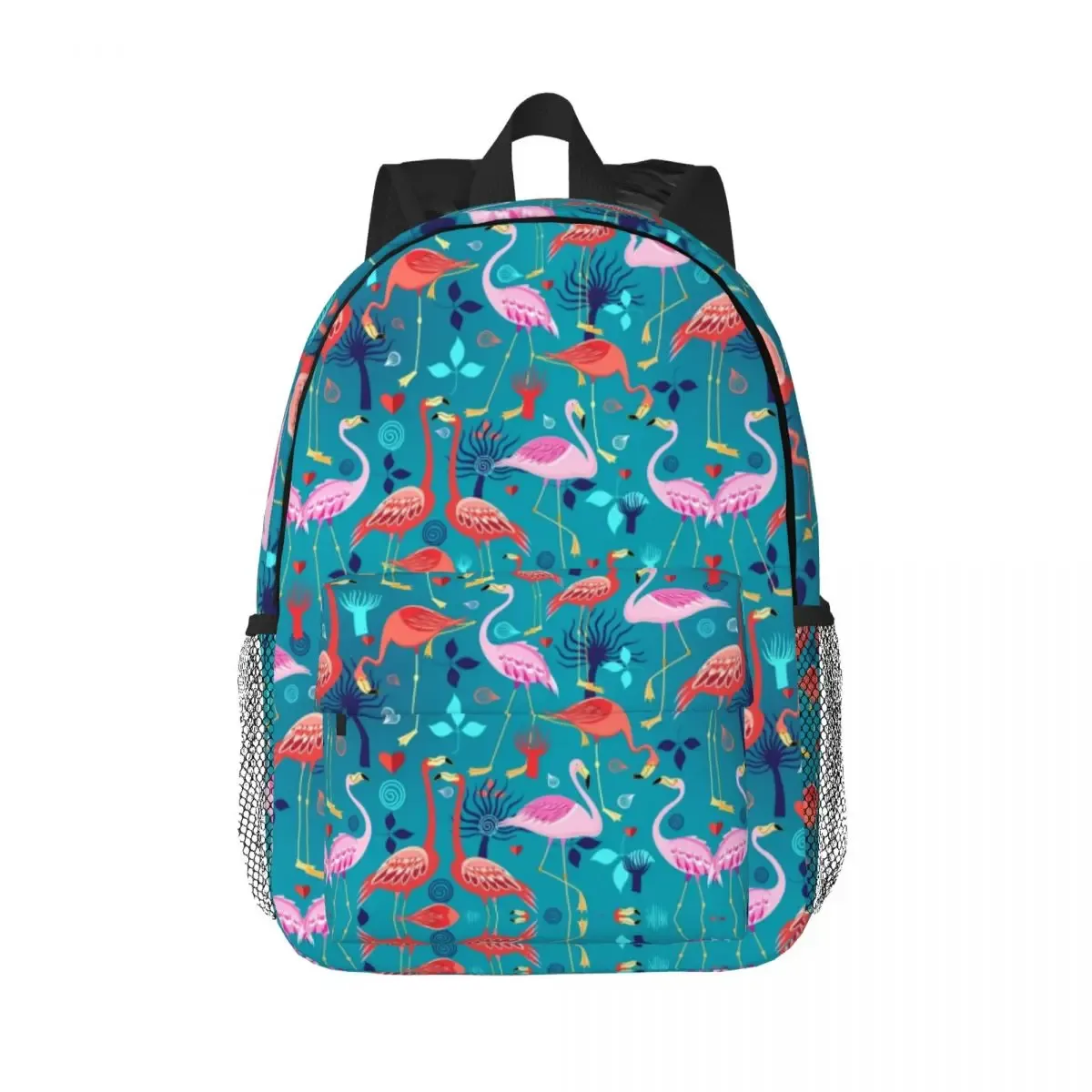 sac à dos à motif sans couture pour femmes et hommes, sac à livres pour étudiants, convient aux sacs pour ordinateur portable 15 pouces, plantes tropicales, flamant rose, oiseau