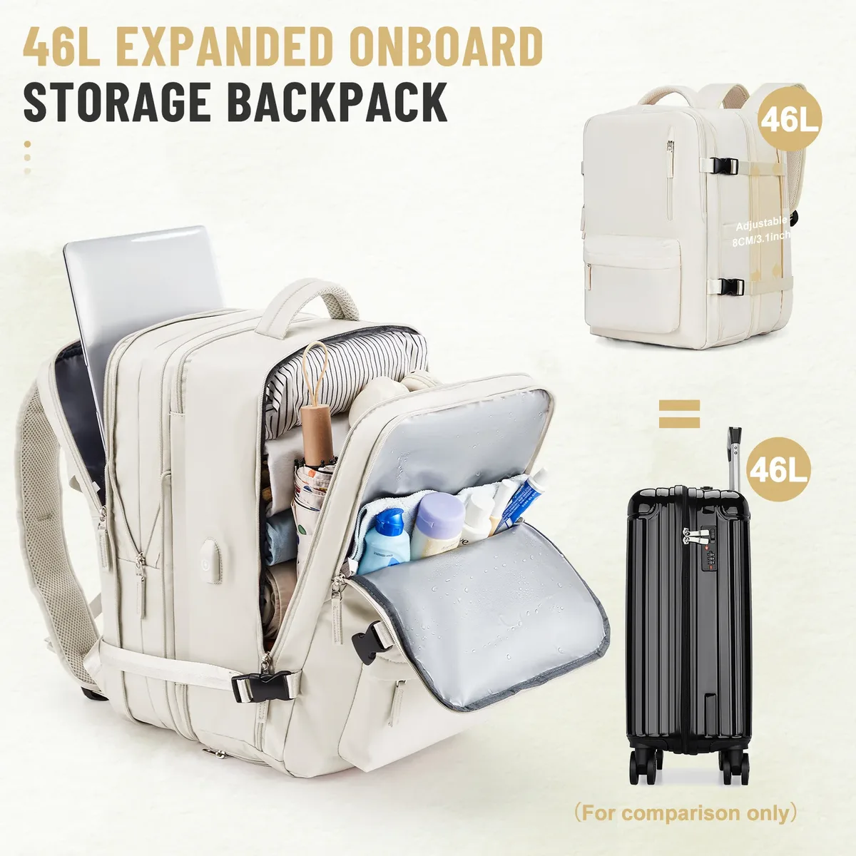 sac à dos de voyage aérien étanche pour hommes et femmes, bagages à main, sacs pour ordinateur portable, grande capacité, sac initié, 6 000