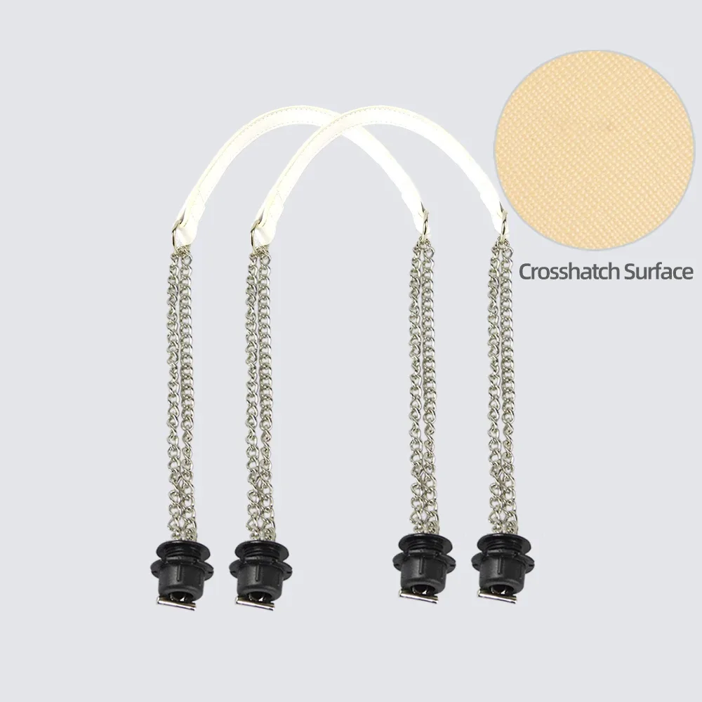 1 paire d'accessoires obag longues poignées en cuir sangles argent longue double chaîne sous les bras pour o sac fourre-tout femmes sacs à main à bandoulière