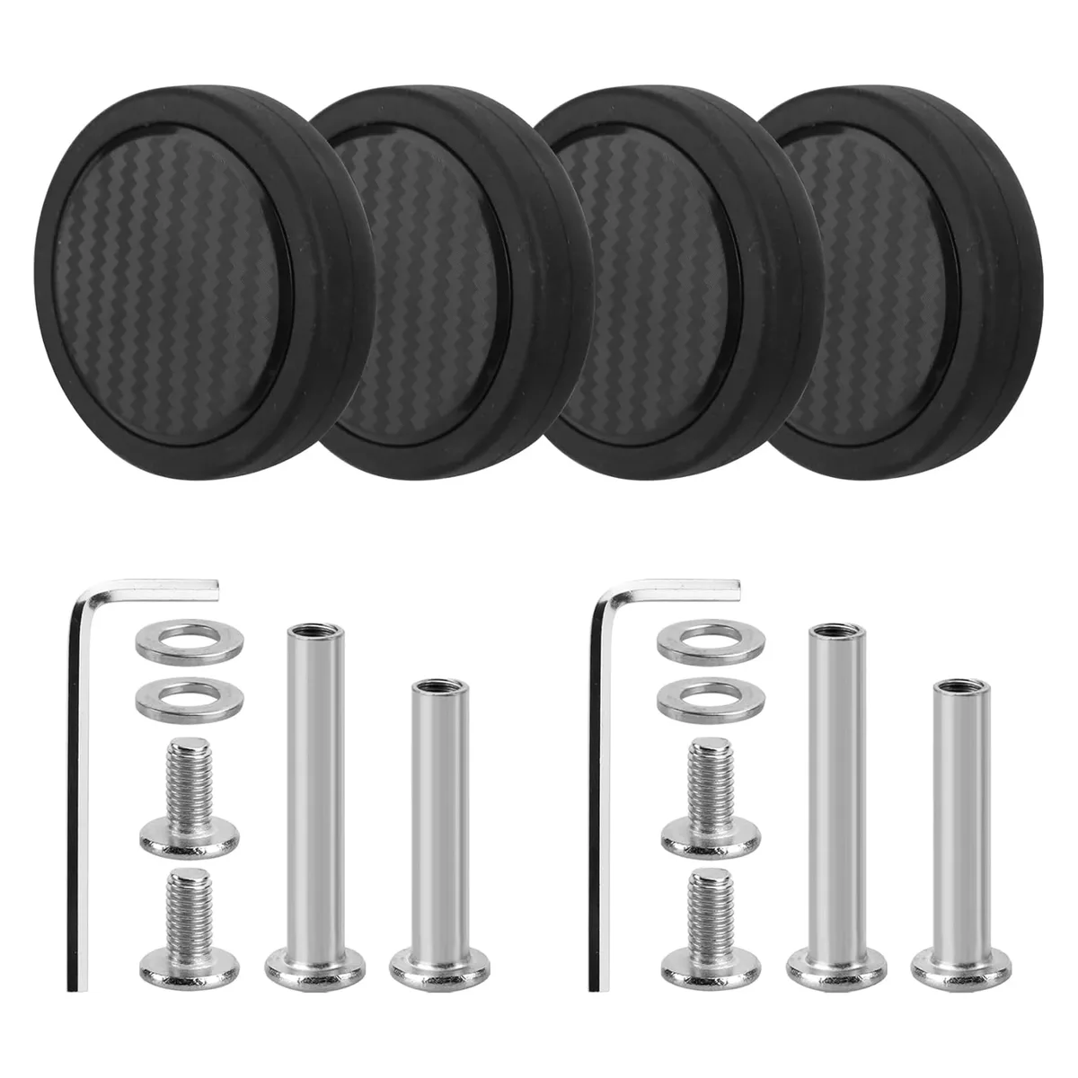 guguluza-roues de boîte de chariot noires, remplacement de roue de valise, roue latérale unique, remplacement de roue de bagage avec vis, 50mm, 4 pièces, 8 pièces