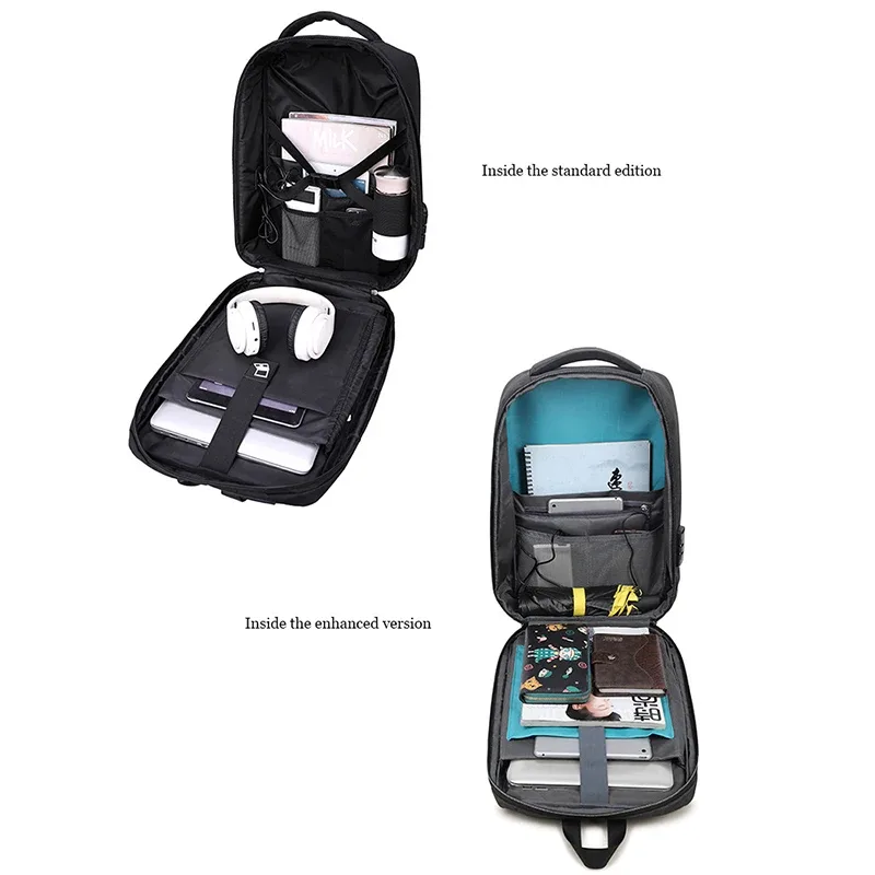 sac à dos pour ordinateur portable 15 "17", grande capacité, antivol, étanche, voyage, sport électronique, coque rigide, pour étudiants