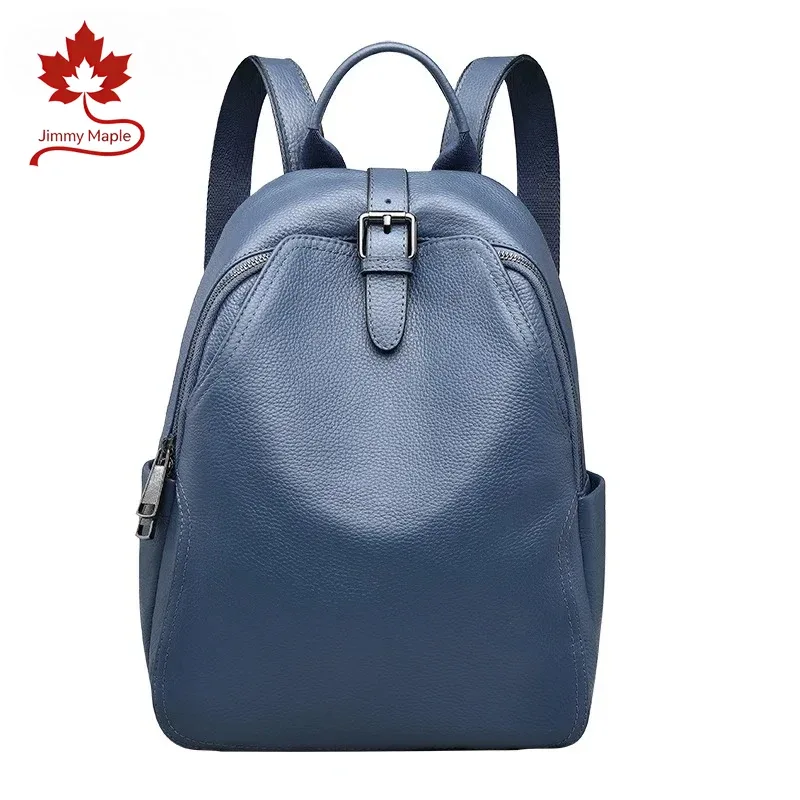 classique bleu gris peau de vache 100% cuir véritable femmes sac à dos vintage sacs de voyage cahier cartable pour filles sac à dos quotidien