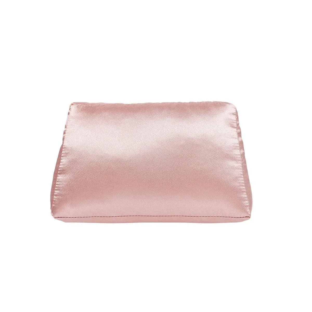 trousse toilette housse protection satin rose lisse ovale voyage cosmétique maquillage sac main organisateur