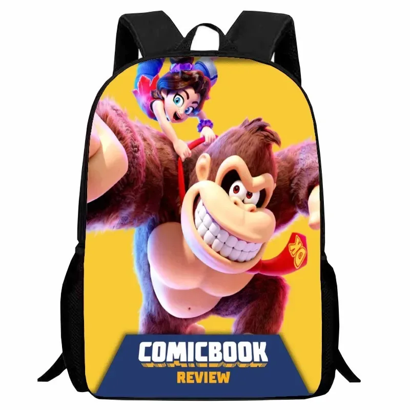 sac dos nylon donkey kong animé joyeux course combat famille grande capacité voyager école