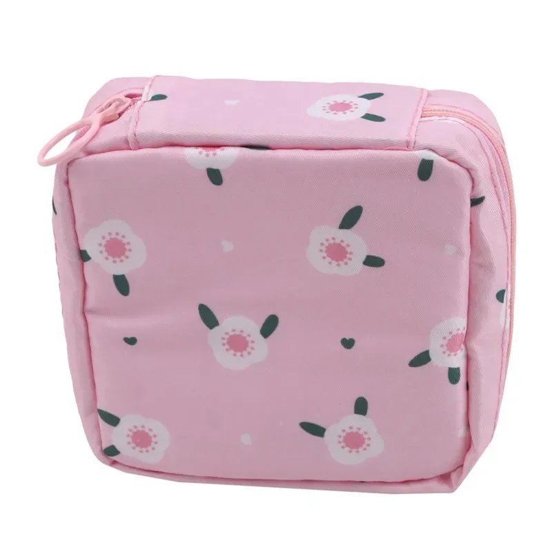 trousse toilette nylon imprimés animaux bleu rose noir blanc pastel voyage maquillage cosmétiques organiseur écouteurs monnaie