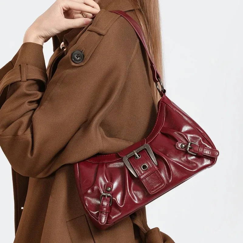 sac à bandoulière plissé rétro y2k pour femme, style maillard, sac sous le bras, pochette, sacs à main pour voyage, travail, shopping, vente chaude