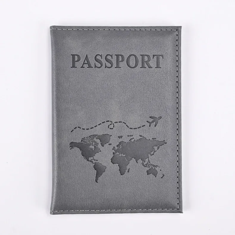 étui de passeport en cuir pu pour hommes et femmes, décoloration solide, billet de voyage, housse de protection, porte-carte d'identité, nouveau