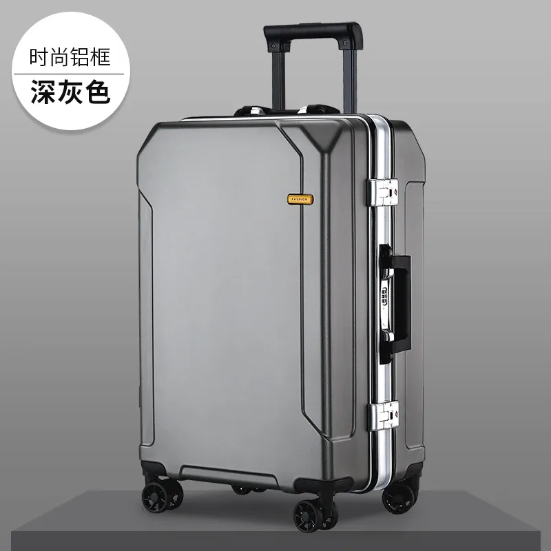 valise à roulettes avec cadre en aluminium pour hommes et femmes, bagages de voyage, petite cabine, 24 po, 20 po, tendance de la mode, nouveau