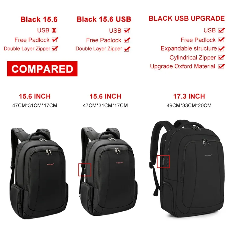 tigernu sac à dos en nylon imperméable femme hommes sac à dos pour 15.6 ordinateur portable sac pour ordinateur portable mochilas sacs à dos scolaires sac mâle sac à dos