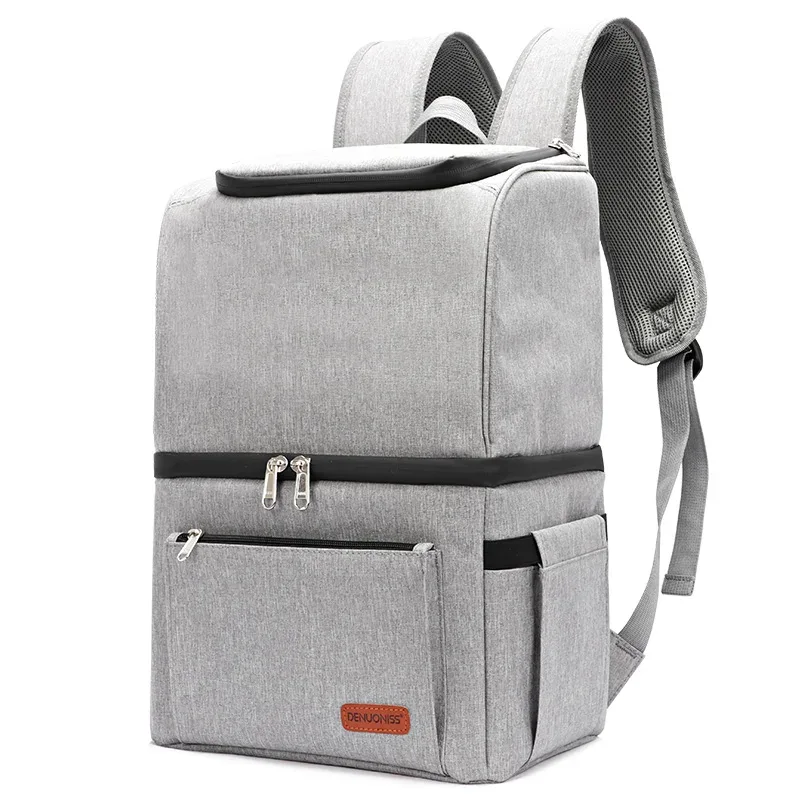 denuoniss – sac à dos isotherme, souple, double couche, thermo-isolant, pour le réfrigérateur, la bière, le vin, le pique-nique
