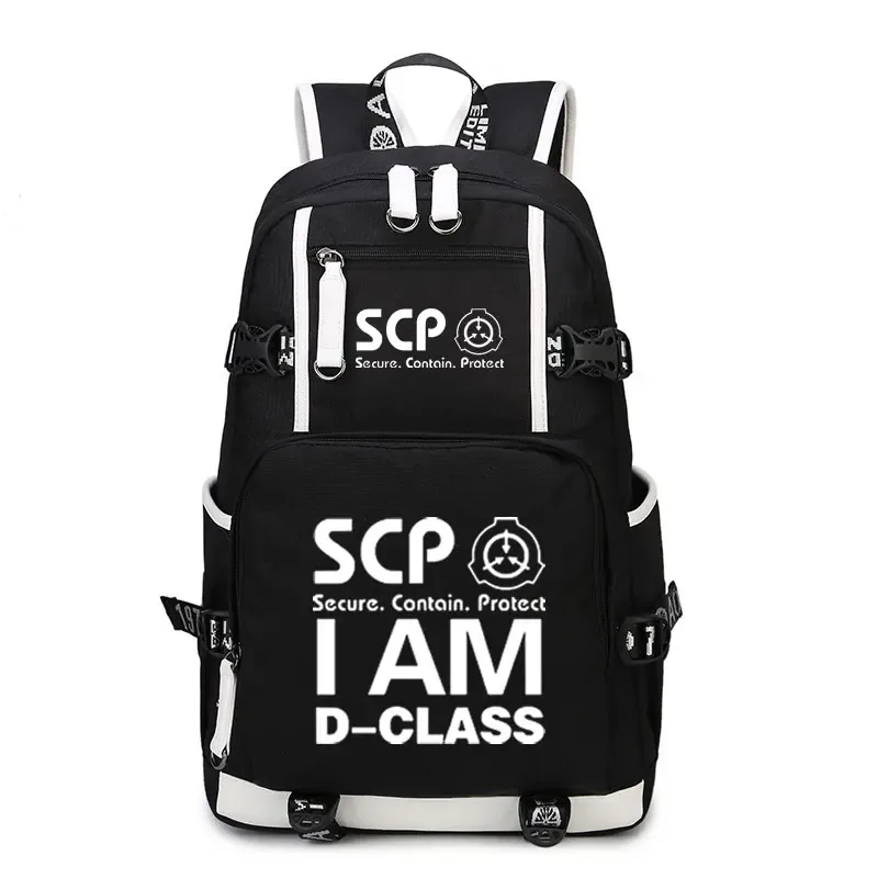 sac à dos scp secure contain protect, cartable noir, sacs d'école de dessin animé, sac à dos de voyage lumineux, sacs initiés par ordinateur portable usb