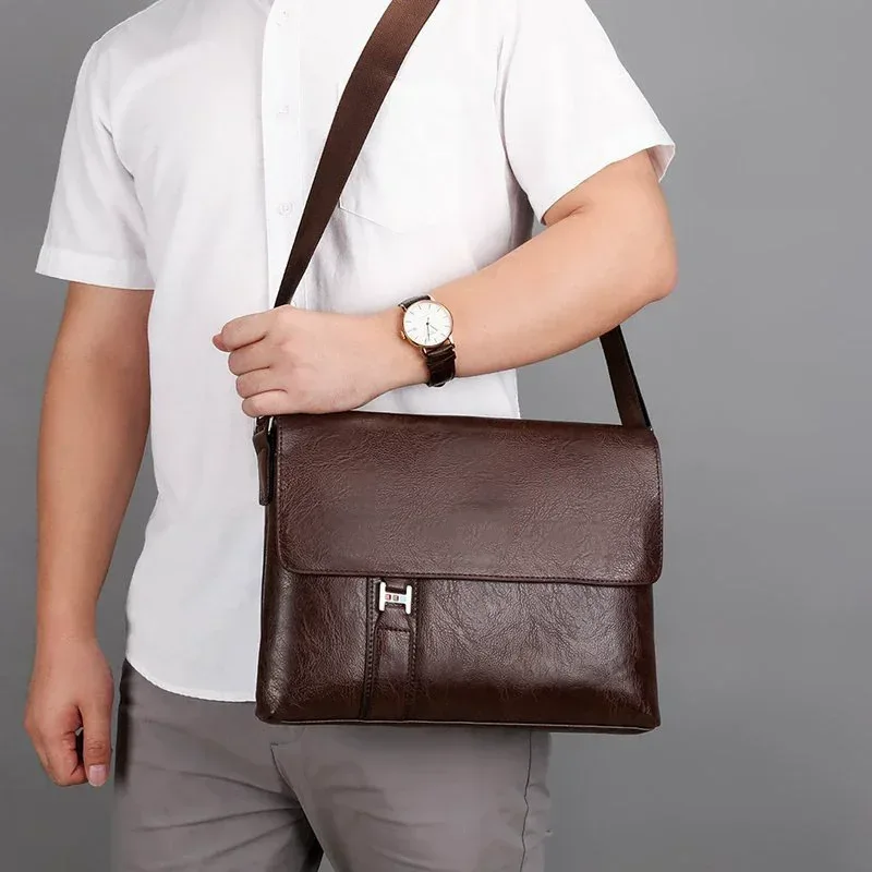 sac à bandoulière de marque de luxe pour hommes, sac à main en cuir pu pour ipad, sacoche d'affaires, sac à bandoulière latéral, sac à bandoulière à la mode pour hommes