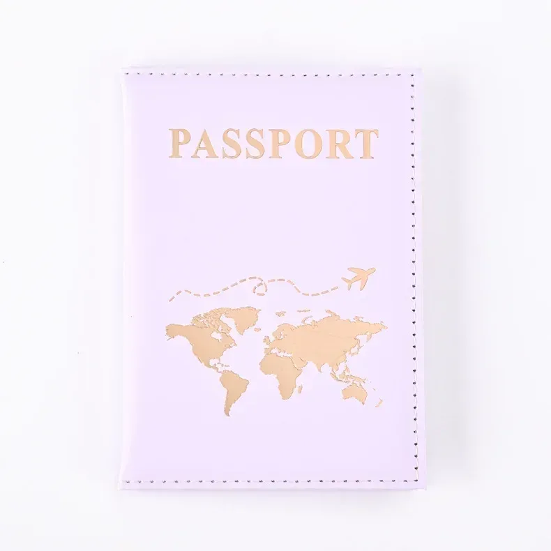 1 pièces sac de couverture de passeport pour femmes hommes pu leathaer mode voyage porte-passeport étui id nom cartes de visite pochette de protection
