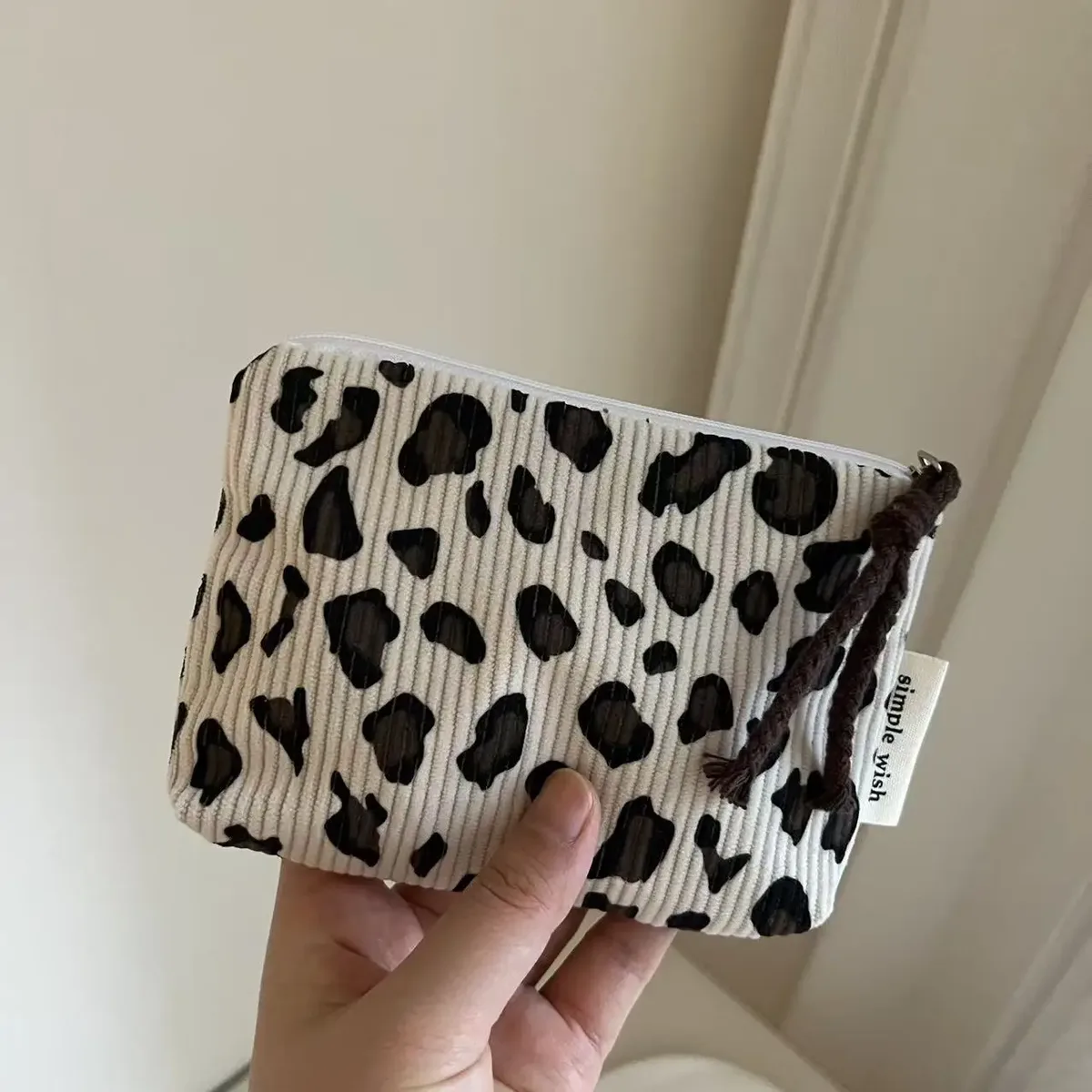 portefeuille rétro imprimé léopard pour femmes, mini pochette, porte-monnaie, sac de rangement, sac pour serviettes hygiéniques